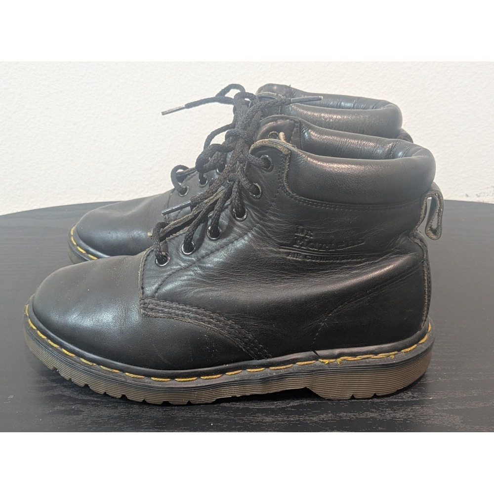 Dr. Martens Boots Womens Size 8 Black Leather Ankle Combat Work Made In England
